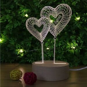 Heart-Shaped LED Light Decor with Love Design